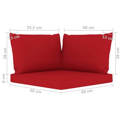vidaXL Juego de muebles de jardín 9 piezas con cojines rojos