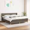 vidaXL Cama box spring con colch&oacute;n tela gris taupe 180x200 cm