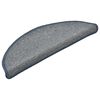 vidaXL Felpudos para escaleras (15 unidades, 56 x 17 x 3 cm, gris claro y azul, semicirculares)