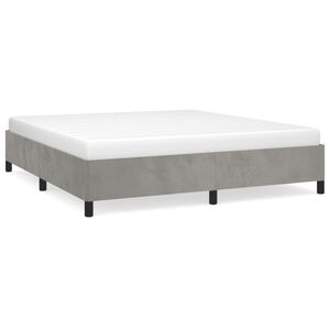 vidaXL Estructura de cama sin colchón terciopelo gris claro 160x200 cm