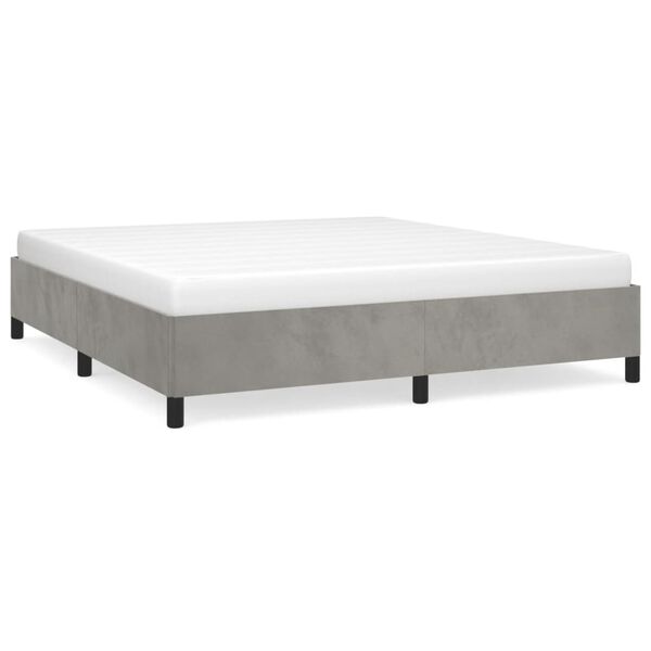 vidaXL Estructura de cama sin colchón terciopelo gris claro 160x200 cm