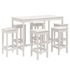 vidaXL Set de mesa y taburetes altos jard&iacute;n 7 pzas madera pino blanco