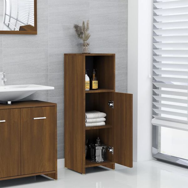 vidaXL Armario de baño madera contrachapada roble marrón 30x30x95 cm