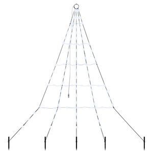 vidaXL &Aacute;rbol de Navidad LED con estacas de tierra Blanco Fr&iacute;o 182 cm