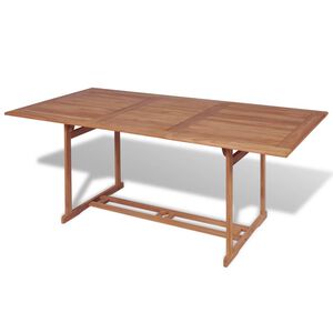vidaXL Mesa de jard&iacute;n de madera de teca maciza 180x90x75 cm