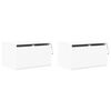 vidaXL Mesitas de noche de pared con luces LED 2 unidades blanco