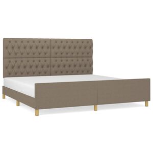 vidaXL Estructura de cama con cabecero de tela gris taupe 200x200 cm