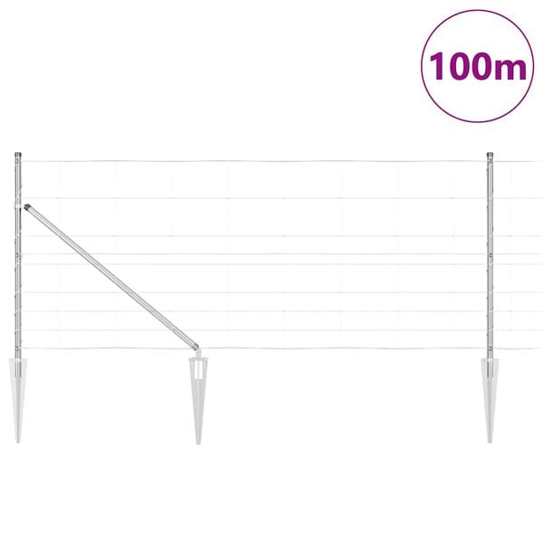 vidaXL Poste de Valla Galvanizado 100 x 1 m Acero
