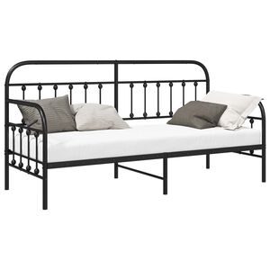 vidaXL Estructura de cama de d&iacute;a Negro 80 x 200 cm
