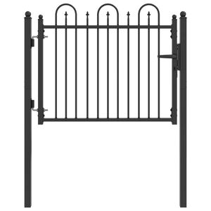 vidaXL Puerta de cerca DRONTEN 100 x 75 cm Metal Negro Con cerradura