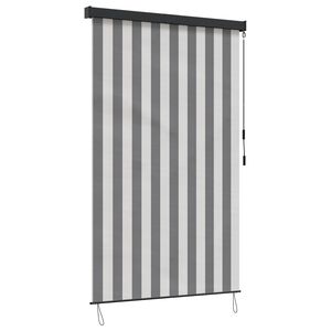 vidaXL Estor enrollable Antracita y Blanco 140 x 250 cm