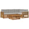 vidaXL Conjunto de sof&aacute;s de exterior 5 uds. Natural y Gris Claro
