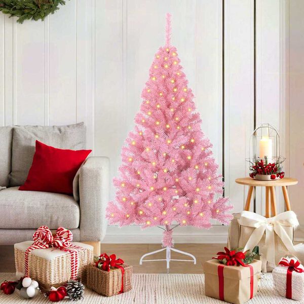 vidaXL &Aacute;rbol de Navidad Artificial Preiluminado Rosa 150 cm PVC