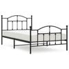 vidaXL Estructura cama sin colch&oacute;n con estribo metal negro 107x203 cm