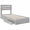 vidaXL Cama con almacenamiento con cabecera Gris Sonoma 90 x 190 cm