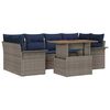 vidaXL Conjunto de sof&aacute; de jard&iacute;n 7 uds. gris y azul marino