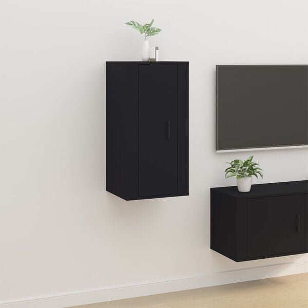 vidaXL Mueble para TV de pared negro 40x34,5x80 cm