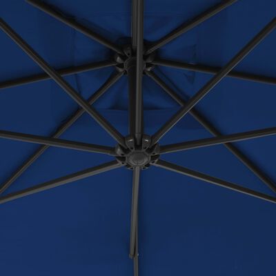 vidaXL Sombrilla voladiza con poste de acero azul celeste 250x250 cm