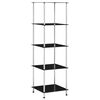 vidaXL Estanter&iacute;a 5 niveles cristal templado negro 40x40x130 cm