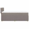 vidaXL Cama box spring con colch&oacute;n tela gris taupe 90x200 cm