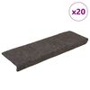 vidaXL Felpudos escalera autoadhesivos 20 uds 65x21x4 cm antracita