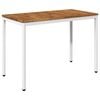 vidaXL Mesa de cena de jard&iacute;n Natural y Blanco 108,5 x 55 x 75 cm