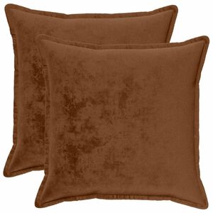 vidaXL Funda de almohada 2 pcs HOUTEN Marr&oacute;n Claro 55 x 55 cm Franela