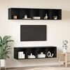 vidaXL Conjunto de mueble de TV 4 pcs Roble Negro Madera contrachapada