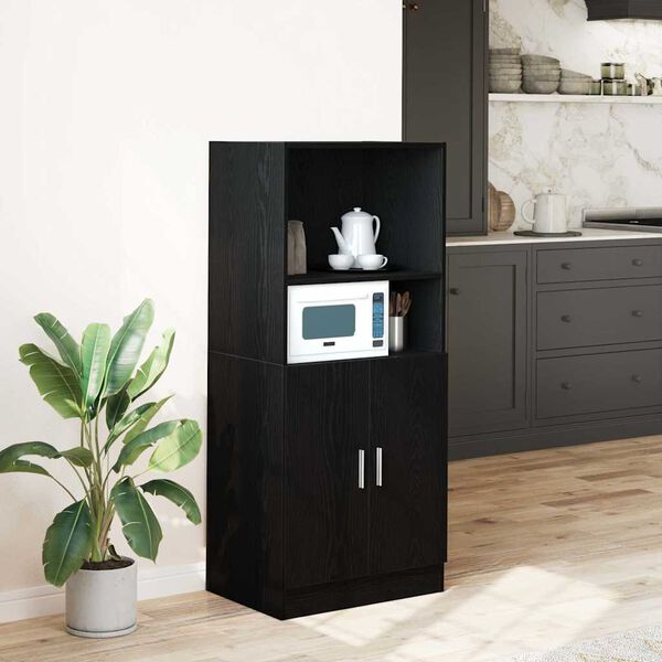 vidaXL Mueble de cocina madera de ingenier&iacute;a negro 57x41,5x131,5 cm