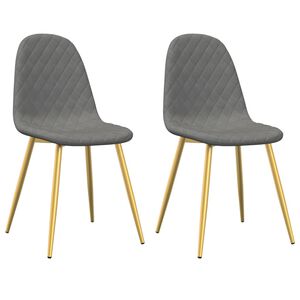 vidaXL Sillas de comedor 2 unidades terciopelo gris claro