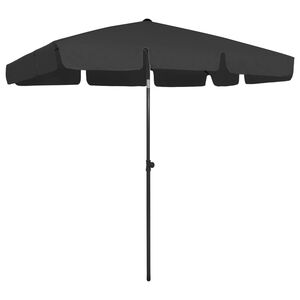 vidaXL Sombrilla de playa negro 200x125 cm