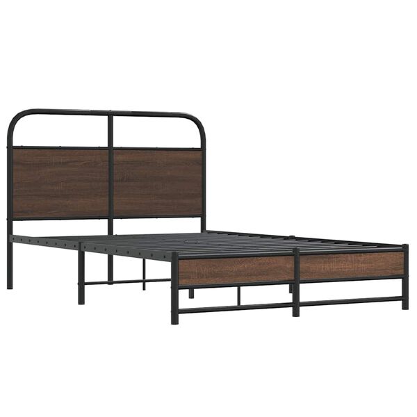 vidaXL Estructura de cama sin colch&oacute;n 120x190 cm madera marr&oacute;n roble