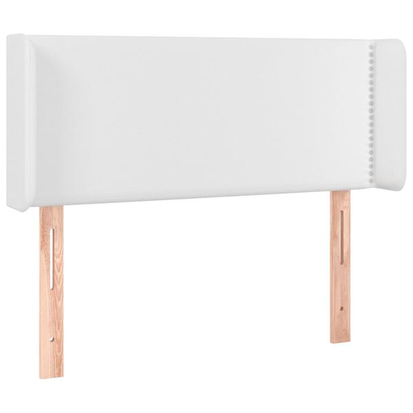 vidaXL Cabecero con LED cuero sint&eacute;tico blanco 93x16x78/88 cm
