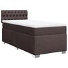 vidaXL Cama box spring con colch&oacute;n tela marr&oacute;n oscuro 90x190 cm