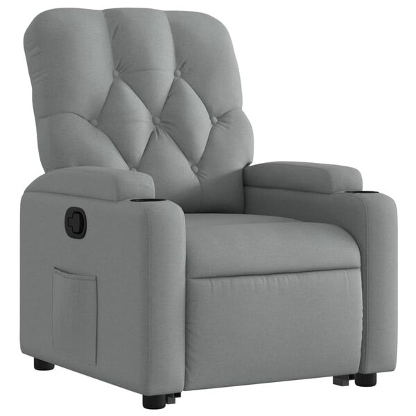 vidaXL Sill&oacute;n reclinable elevable de tela gris claro