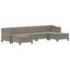 vidaXL Set de muebles de jardín 6 pzas y cojines ratán sintético gris