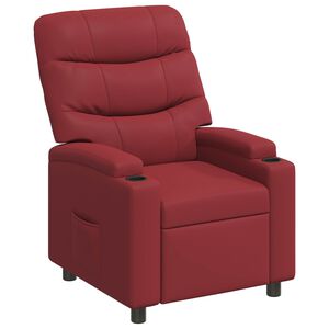vidaXL Sill&oacute;n reclinable Rojo vino 75 x 93 x 102 cm Tela