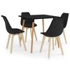 vidaXL Juego de comedor 5 piezas negro