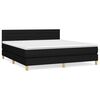 vidaXL Cama box spring con colch&oacute;n tela negro 180x200 cm