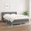 vidaXL Cama box spring con colch&oacute;n tela gris oscuro 140x190 cm