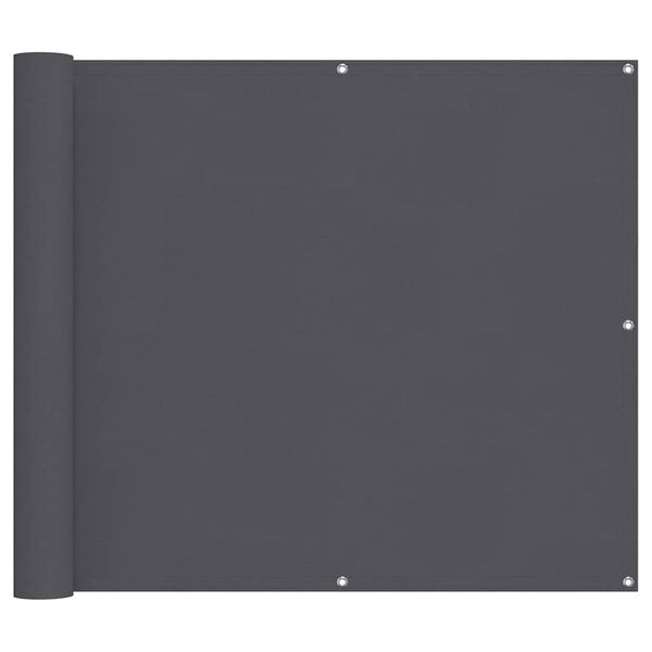 vidaXL Biombo para balc&oacute;n de tela oxford antracita 90x500 cm