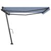 vidaXL Toldo de pie manual retráctil azul y blanco 400x350 cm