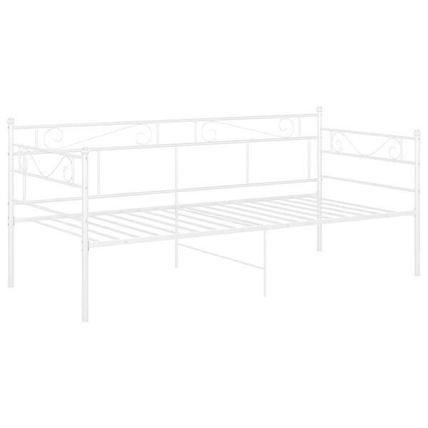 vidaXL Estructura de sof&aacute; cama sin colch&oacute;n metal blanco 90x200 cm