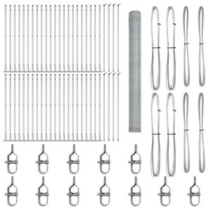 vidaXL Poste de Valla Plateado