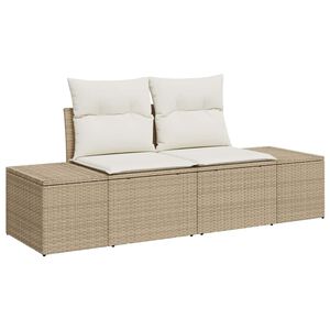 vidaXL Sofá de jardín Beige 123 x 62 x 69cm ratán sintético