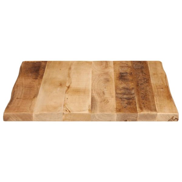 vidaXL Tablero de mesa borde natural madera maciza mango 80x80x3,8 cm