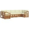 vidaXL Conjunto de sof&aacute;s de exterior 7 uds. Natural y Crema