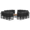 vidaXL Conjunto de sof&aacute;s de exterior 13 pcs Negro y Gris oscuro