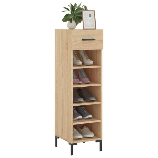vidaXL Zapatero madera de ingenier&iacute;a roble Sonoma 30x35x105 cm