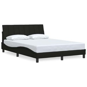 vidaXL Estructura de cama sin colch&oacute;n Hanko tela negro 120x200 cm